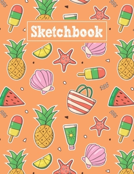 Paperback Sketchbook: 8.5 x 11 Notebook for Creative Drawing and Sketching Activities with Summer Themed Cover Design Book