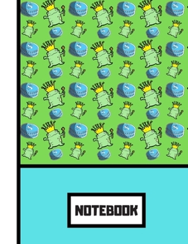 NOTEBOOK: Cute Frog in a Crown with Coins  Blue Pattern Print Novelty Gift - Frog Notebook for Kids, Teens, Boys and Girls