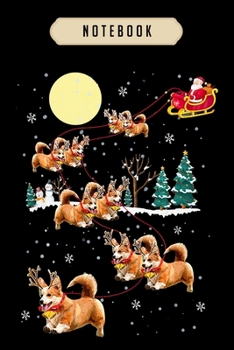 Notebook: Funny corgi christmas tree ornament decor gift Notebook-6x9(100 pages)Blank Lined Paperback Journal For Student, corgi pups, corgi butt gift, corgi gifts for kids, women, girls, boys, men, c