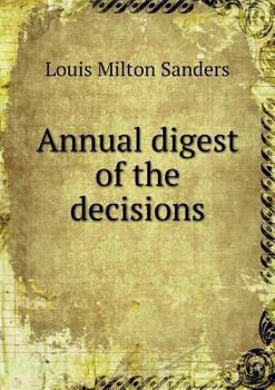 Paperback Annual digest of the decisions Book