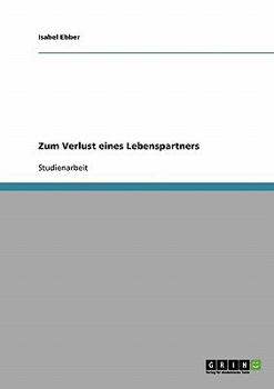 Paperback Zum Verlust eines Lebenspartners [German] Book