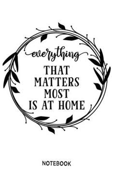 Paperback Everything that matters most is at home Notebook: Blank Composition Book, family journal, Notebook for family: Lined Notebook / Journal Gift, 110 Page Book