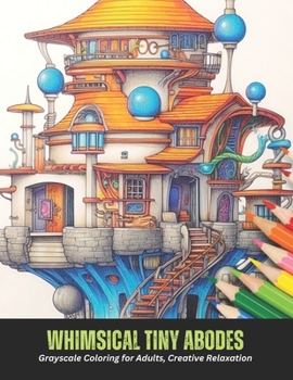 Paperback Whimsical Tiny Abodes: Grayscale Coloring for Adults, Creative Relaxation, 50 pages, 8.5 x 11 inches Book