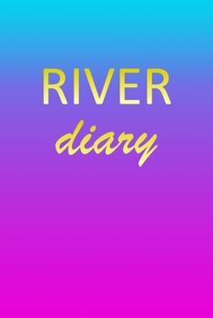 River: Journal Diary | Personalized First Name Personal Writing | Letter R Blue Purple Pink Gold Effect Cover | Daily Diaries for Journalists & ... Taking | Write about your Life & Interests