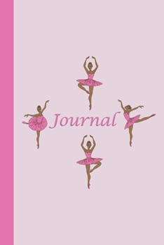 Journal : Ballerinas (Rose Pink) 6x9 - DOT JOURNAL - Journal with Dot Grid Paper - Dotted Pages with Light Grey Dots