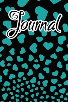 Paperback Journal: Turquoise Blue Falling Hearts Book
