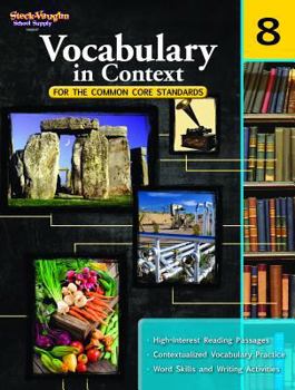 Paperback Vocabulary in Context for the Common Core Standards Reproducible Grade 8 Book