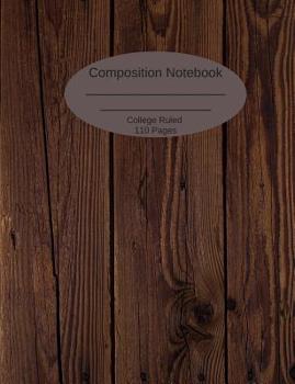 Paperback Composition Notebook: College Ruled 100 Pages (55 sheets) Wood Panel Book