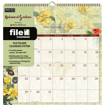 Calendar Botanical Gardens 2021 File-It(tm) Book