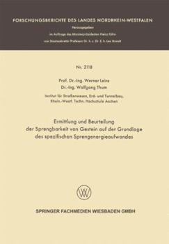 Paperback Ermittlung Und Beurteilung Der Sprengbarkeit Von Gestein Auf Der Grundlage Des Spezifischen Sprengenergieaufwandes [German] Book