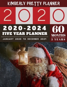 Paperback 5 year planner 2020-2024: cute 5 year planner 2020 - 5 Year Planner for 60 Months with internet record page - santa claus design Book