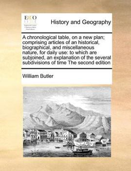 Paperback A Chronological Table, on a New Plan; Comprising Articles of an Historical, Biographical, and Miscellaneous Nature, for Daily Use: To Which Are Subjoi Book