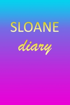 Sloane: Journal Diary | Personalized First Name Personal Writing | Letter S Blue Purple Pink Gold Effect Cover | Daily Diaries for Journalists & ... Taking | Write about your Life & Interests