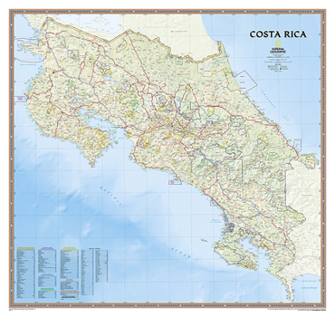 Unbound National Geographic Costa Rica Wall Map (38 X 36 In) Book