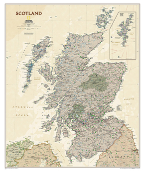 National Geographic Scotland Wall Map - Executive (30 x 36 in) (National Geographic Reference Map)