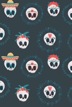 Notebook: 150 Thin-Lined Pages, Great for Students, Teachers, Professors, Dreamers, and Anyone Who Writes, Dias de Muertos Festive Pattern Cover