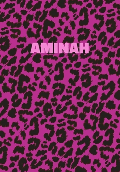 Paperback Aminah: Personalized Pink Leopard Print Notebook (Animal Skin Pattern). College Ruled (Lined) Journal for Notes, Diary, Journa Book