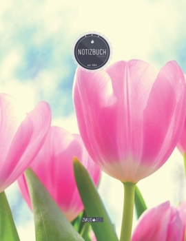 ZMUDACE Notizbuch Kariert: in DIN A4 Softcover | "ZK046 Rosa Tulpen" |156 leere karierte Seiten mit persönlichem Register + Seitenzahlen | Matheheft, ... Studium | Lineatur Nr. 26 (German Edition)