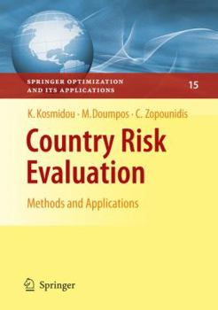 Paperback Country Risk Evaluation: Methods and Applications Book