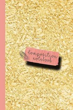 Composition notebook: Small sparkle glitter school or academic college ruled composition notebook for girls and women - Gold glitter