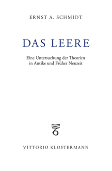Paperback Das Leere: Eine Untersuchung Der Theorien in Antike Und Fruher Neuzeit [German] Book