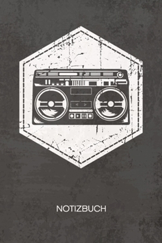 NOTIZBUCH A5 Dotted: 90er Hip Hop Notizheft GEPUNKTET 120 Seiten - Rap Musik Notizblock Ghettoblaster Skizzenbuch - Party Geschenk f�r Musikliebhaber Partymacher Stimmungsmacher