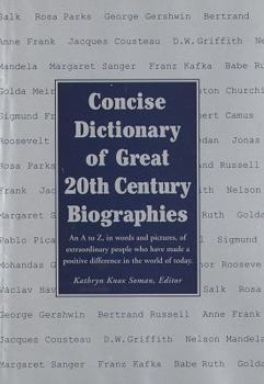 Hardcover Concise Dictionary of Great 20th Century Biographies Book