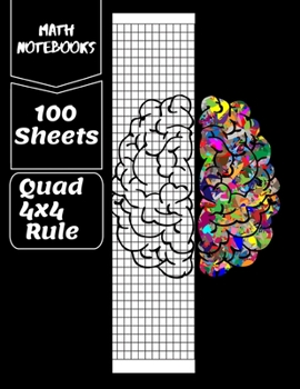 math notebooks quad 4x4 rule, 100 sheets: Graph Paper Quad Ruled Graphing Paper