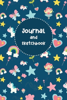 Journal and Sketchbook: Cute Unicorn Sketch Book Draw and Write Journal Notebook for Kids Lined and Blank Pages Perfect for Journal Doodling Sketching and Notes Birthday Gift