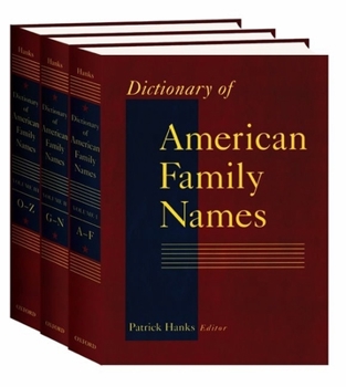 Hardcover Dictionary of American Family Names (3 volume set) Book