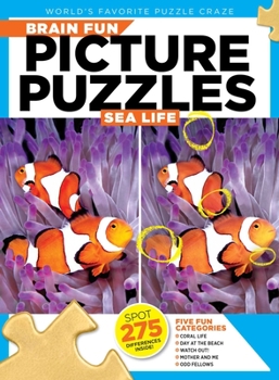 Paperback Brain Fun Picture Puzzles Sea Life Book