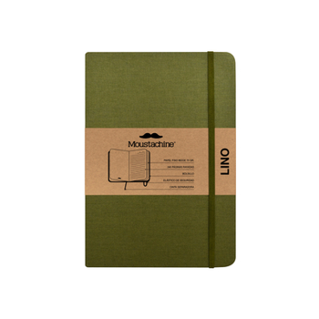 Paperback Moustachine Classic Linen Large Military Green Lined Flex Book