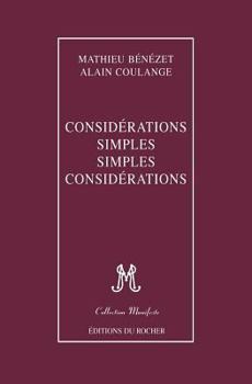 Paperback Considérations simples, simples considérations Book