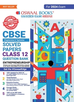 Paperback Oswaal CBSE Class 12 Entrepreneurship Question Bank 2023-24 Book