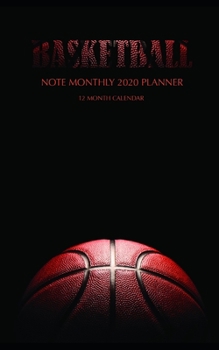 Paperback Basketball Note Monthly 2020 Planner 12 Month Calendar Book