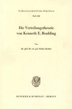 Paperback Die Verteilungstheorie Von Kenneth E. Boulding [German] Book