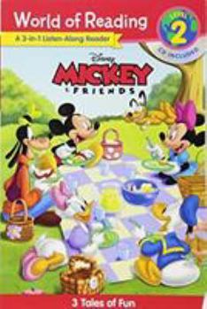 Paperback World of Reading Mickey and Friends 3-In-1 Listen-Along Reader (World of Reading Level 2): 3 Fun Tales with CD! [With Audio CD] Book