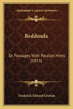 Paperback Reddenda: Or Passages With Parallel Hints (1853) Book
