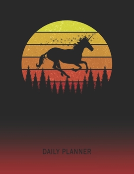 Daily Planner: Unicorn Art | 2020 - 2021 Daily Planner For 1 Year Of Planning | Retro Vintage Sunset Cover | January 20 - December 20 | Organizer ... | Plan Days, Set Goals & Get Stuff Done