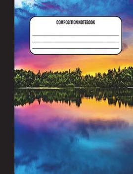 Paperback Composition Notebook: Sunset 100 Ruled Pages (7.44 x 9.69) Back To School Book