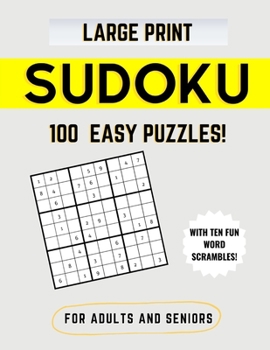 Paperback Easy Sudoku for Adults and Seniors Large Print: With Ten Fun Word Scrambles Book