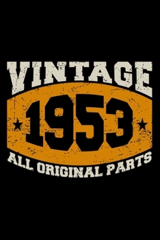 Paperback Vintage 1953 All Original Parts: Dot Grid Journal, Diary, Notebook, 6x9 inches with 120 Pages. Book