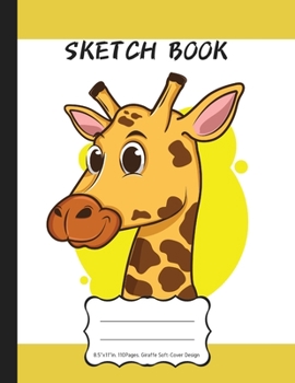 Paperback Sketch Book: A Cute Giraffe Themed Personalized Animals Sketch Book 110 Large Pages for Creative Drawing and Sketching Book