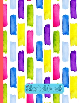 Sketchbook For Kids: Bright Watercolor Patterned Sketchbook with 120 Pages of 8.5"x11" Blank Paper for Drawing, Doodling or Sketching - Classroom Edition