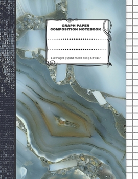 Paperback Graph Paper Composition Notebook: 110 Pages - Quad Ruled 4x4 - 8.5" x 11" Marble Large Notebook with Grid Paper - Math Notebook For Students Book