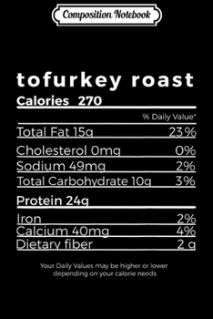 Paperback Composition Notebook: FUNNY sarcastic VEGAN thanksgiving TURKEY EAT tofurkey Journal/Notebook Blank Lined Ruled 6x9 100 Pages Book