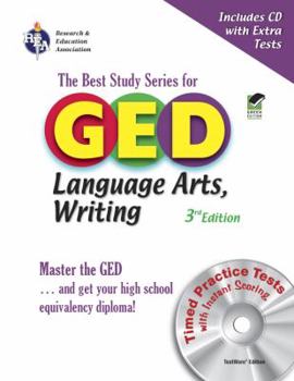 Paperback GED Language Arts, Writing: The Best Study Series for the GED [With CDROM] Book