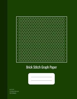 Brick Stitch Graph Paper: Beadwork Stitch Patterns, Brick Stitch Beadwork, 100 Sheets, Green Cover (8.5"x11")