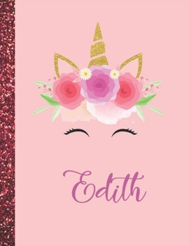 Paperback Edith: Edith Marble Size Unicorn SketchBook Personalized White Paper for Girls and Kids to Drawing and Sketching Doodle Takin Book