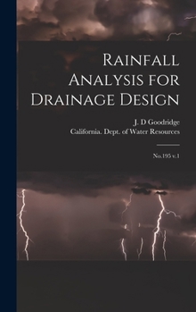 Hardcover Rainfall Analysis for Drainage Design: No.195 v.1 Book